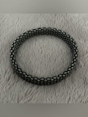 Sparkling Black & Silver Crystal Stretch Bracelet